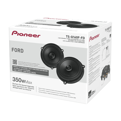 Pioneer Car Speakers Pioneer TS-Q160F-FD 6.5" 350W 2-Way Coaxial Speaker System For Ford Land Rover Mazda