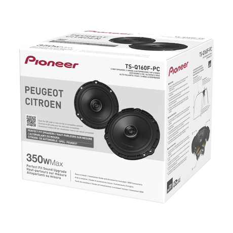 Pioneer Car Speakers Pioneer TS-Q160F-PC 6.5" 350W 2-Way Coaxial Speaker System For Peugeot Citroen Vauxhall