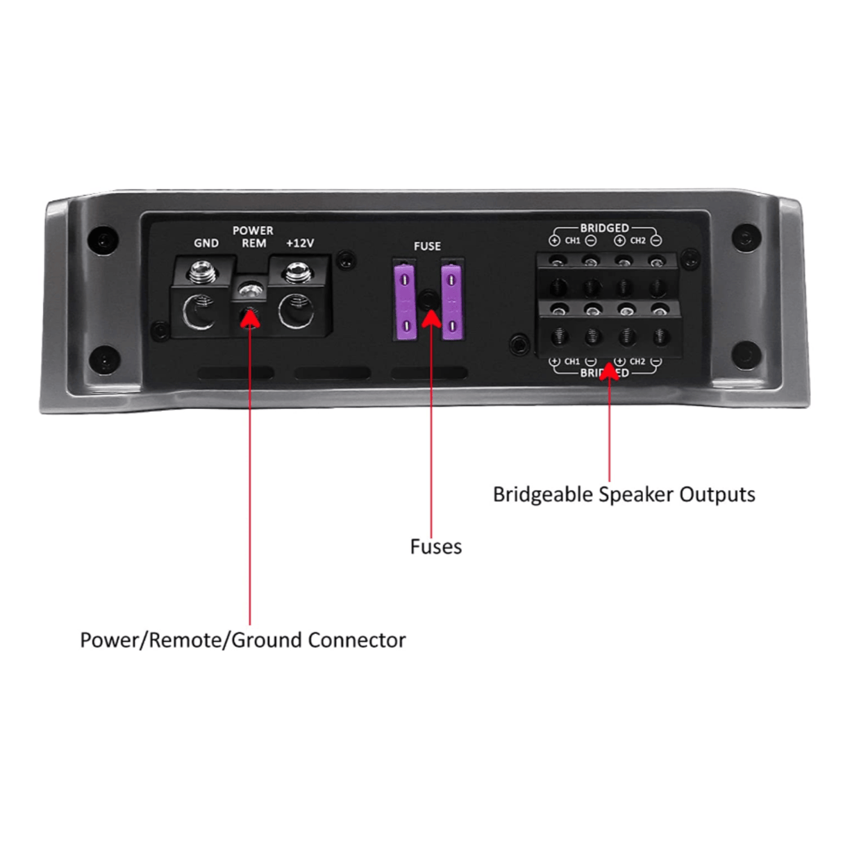 Recoil 4 Channel Amp RECOIL AMP-REC-600.4 4x130W Class AB, 4 Channel, Full Range Amplifier