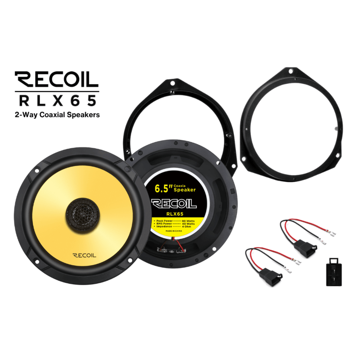 Recoil Car Specific Upgrades Recoil SFK-FIA1-RCX165 RLX65 Coaxial Speaker Upgrade Fitting Kit For Citroen / Fiat / Vauxhall