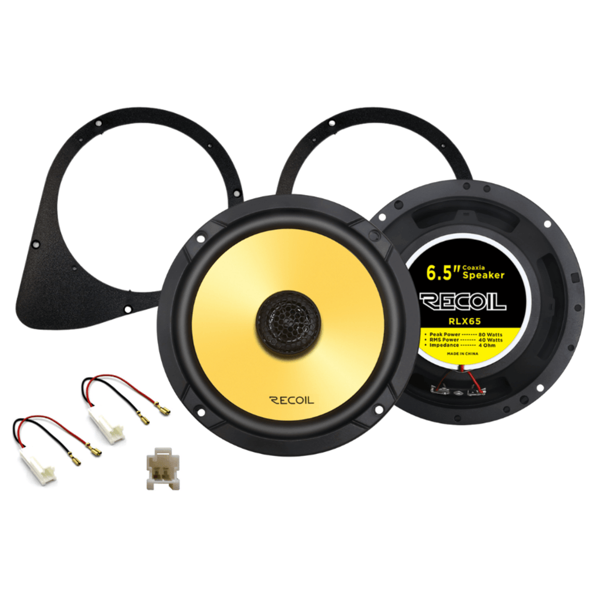 Recoil Car Specific Upgrades Recoil SFK-FIA2-RCX65 6.5" Rear Side Hatch Coaxial Speaker Upgrade Fitting Kit For Abarth / Fiat 500