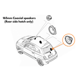 Recoil Car Specific Upgrades Recoil SFK-FIA2-RCX65 6.5" Rear Side Hatch Coaxial Speaker Upgrade Fitting Kit For Abarth / Fiat 500