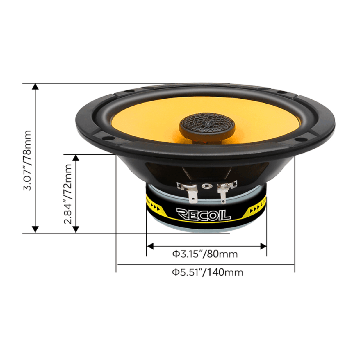 Recoil Car Specific Upgrades Recoil SFK-FIA2-RCX65 6.5" Rear Side Hatch Coaxial Speaker Upgrade Fitting Kit For Abarth / Fiat 500