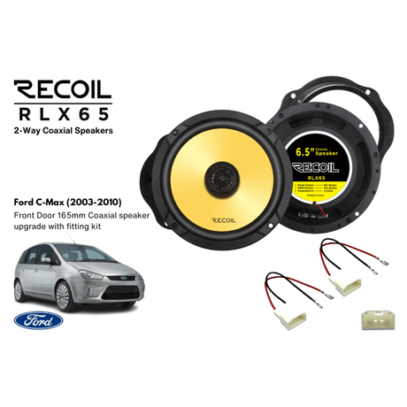 Recoil Car Specific Upgrades Recoil SFK-FOR3-RCX65 RLX65 6.5" Front Door Coaxial Speaker Upgrade Fitting Kit For Ford C-Max