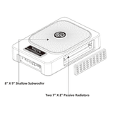 Recoil Underseat Car Subwoofers RECOIL SUB-US8 8" (200mm) 550W Slim Amplified Underseat Car Subwoofer With Installation Wiring Kit