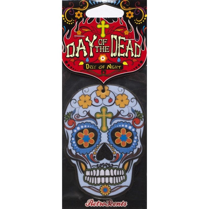 Retroscents Air Fresheners Air Fresheners Retroscent Air Fresheners DD2D4x12 Day of the Dead Day of Night Blue Skull Car Air Freshener