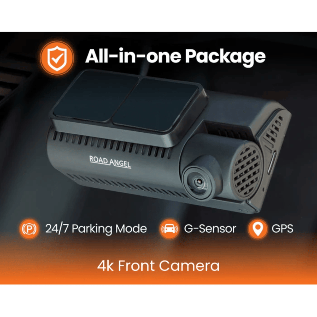 Road Angel Dash Cams Road Angel Halo Edge 4K Single Dash Cam with Parking Mode & Quick Release Mounting