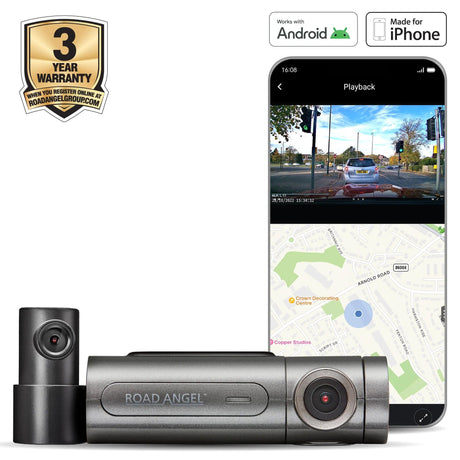 Road Angel Dash Cams Road Angel Halo Pro 2K Front and 1K Rear Dash Cam with Dual Parking Mode