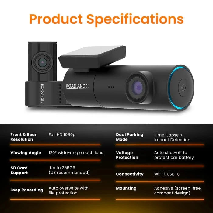 Road Angel Road Safety Road Angel Halo Spark - Dual Dash Camera