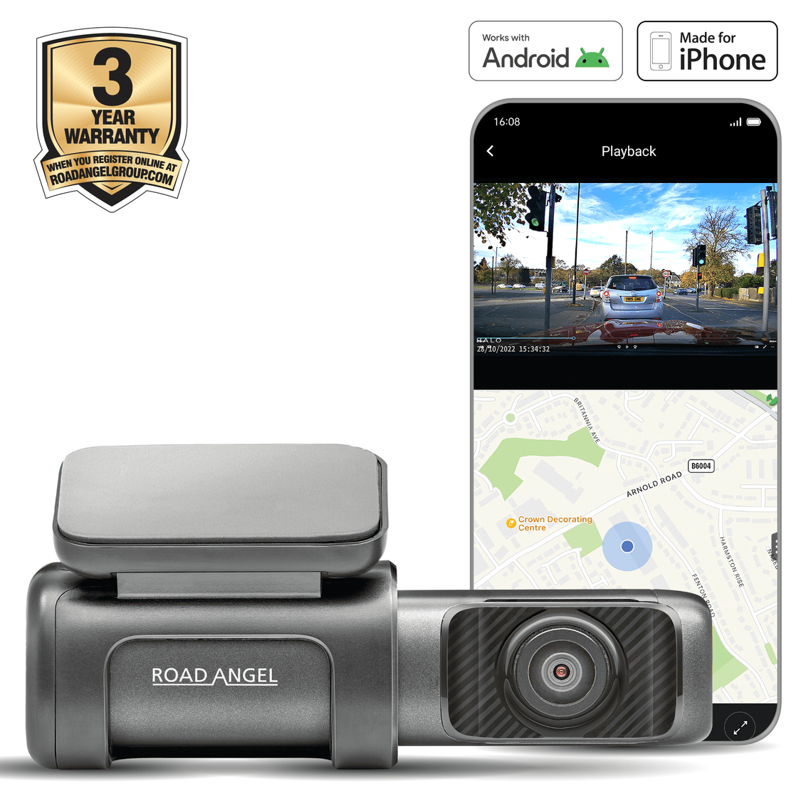 Road Angel Halo Ultra 4K Dash Cam