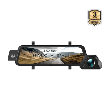 Road Angel Dash Cams Road Angel Halo View 3 4K – 2160p & 1080p Front & Rear Anti-Glare Mirror Dash Cam with integrated 10 inch LCD touchscreen & Reverse Parking Aid