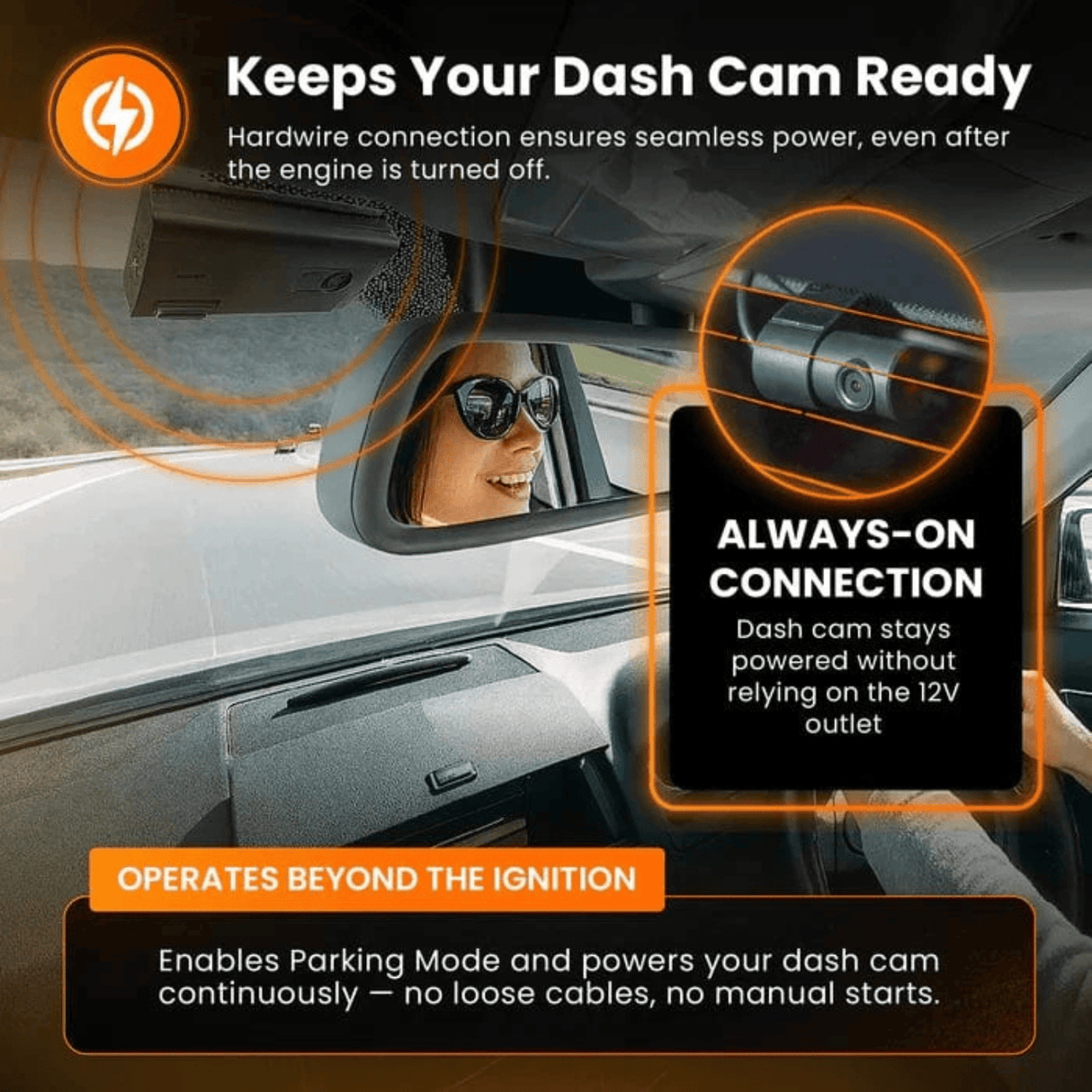 Road Angel Fitting Accessories Road Angel HWK5VC-OBD Road Angel Halo Dash Cam 5V 2-in-1 Hardwire Kit- USB Type-C, Fuse Taps & OBD 2