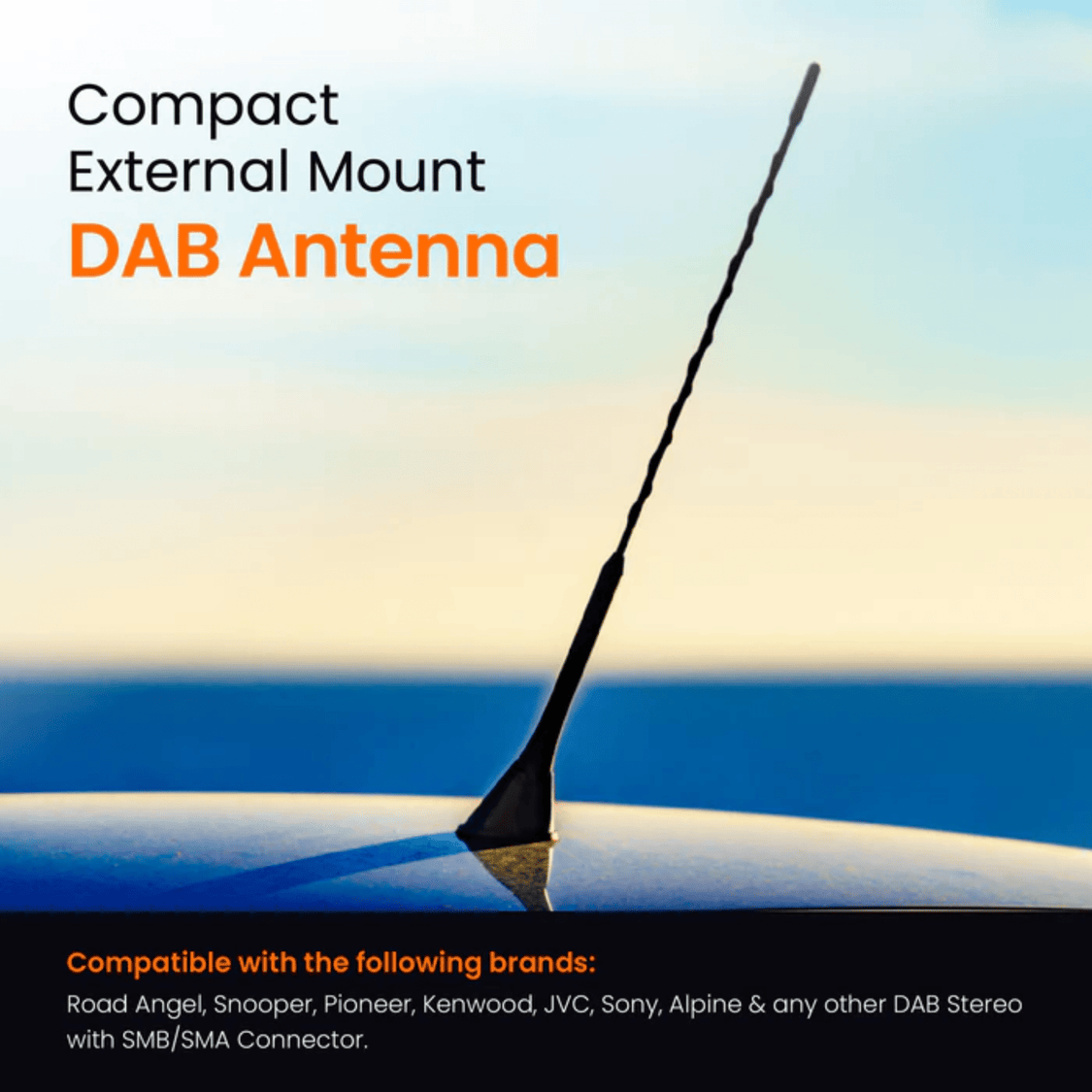 Road Angel RADAB2 Compact Externally Mounted Amplified DAB Antenna ...