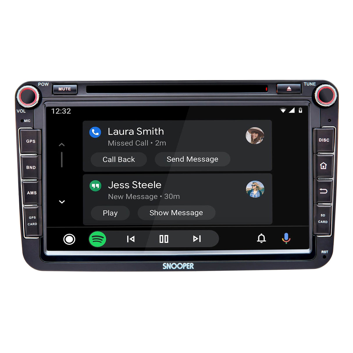 Snooper Car Stereos Snooper SMH-580VW 8" Multimedia Player with Advanced Smartphone Control