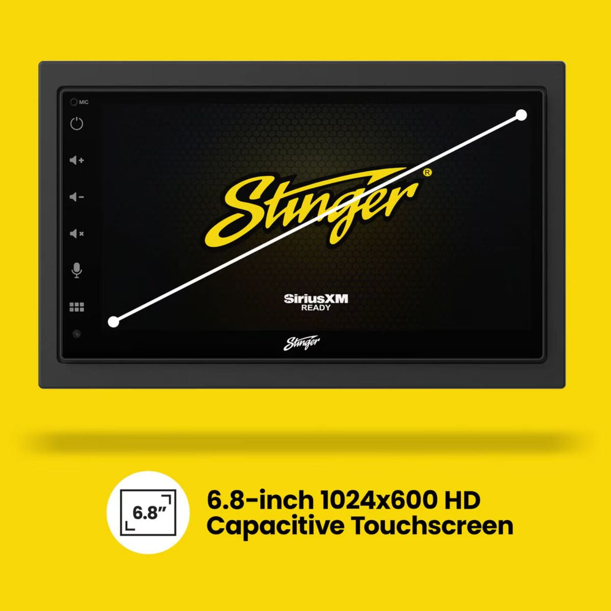 Stinger Double Din Car Stereos Stinger IE268E Double DIN Stereo 6.8" HD Touchscreen Wireless Apple CarPlay and Android Auto