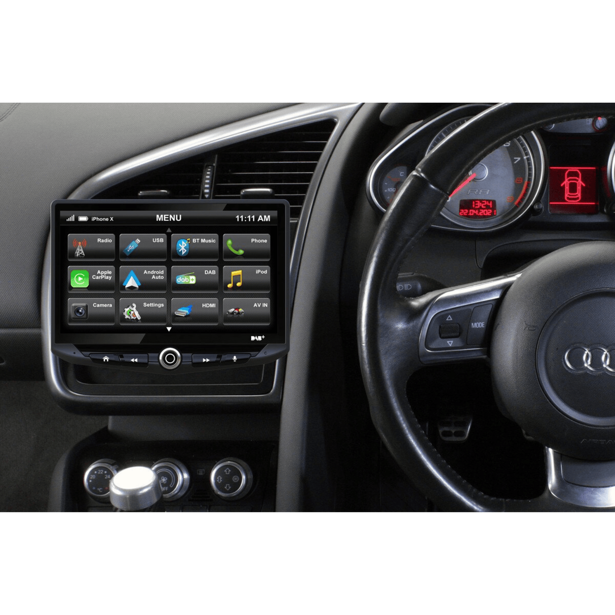 Stinger Stinger UN1810E-AU1 10" Integrated Multimedia System with Apple Carplay and Android Auto for Audi R8 2007-2015