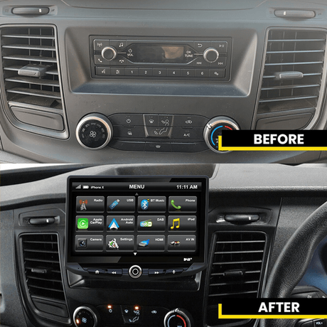 Stinger Stinger UN1810E-FD5 10" Touch Screen Stereo with Integrated Fitting Kit for Ford Transit Custom MK1 Facelift 2018>
