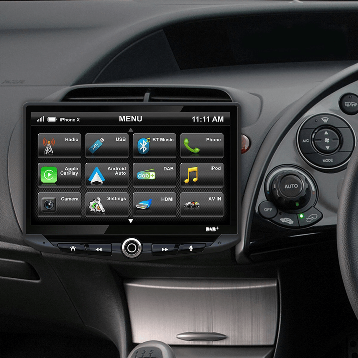 Stinger Stinger UN1810E-HD1 10" Integrated Multimedia System with Apple Carplay and Android Auto for Honda Civic 2005-2011